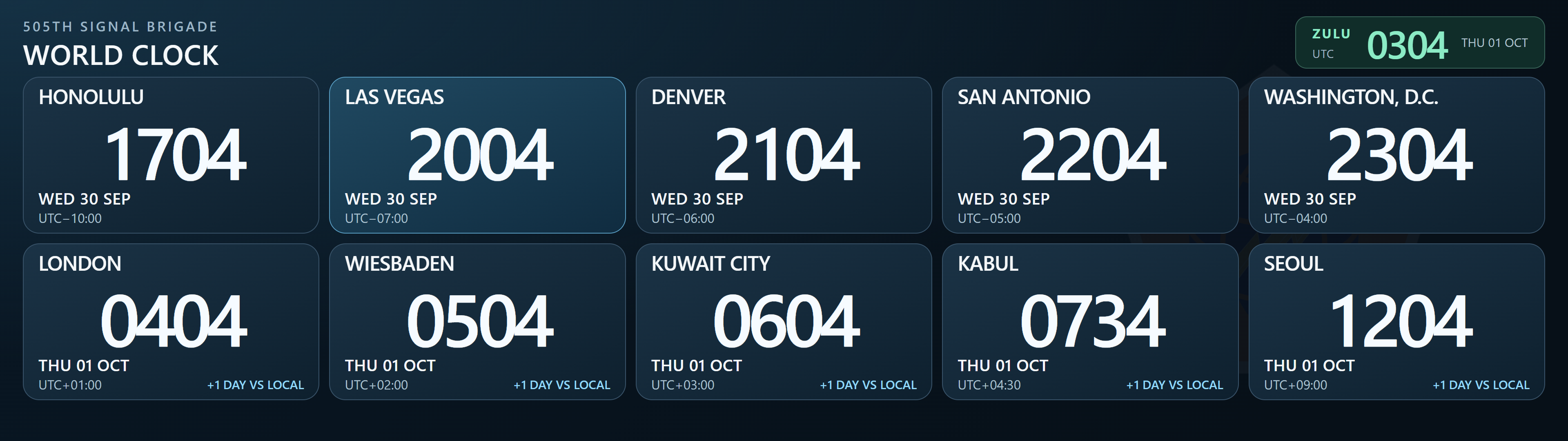 Illustrative rendering of the clean clock project. Example times; not a live display capture.